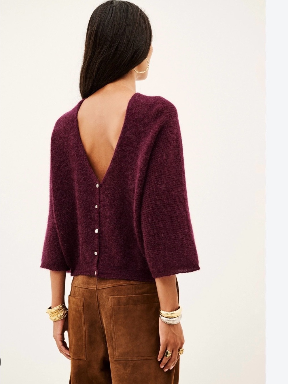 Ba&sh Issac Cardigan Fuchsia NWOT Small